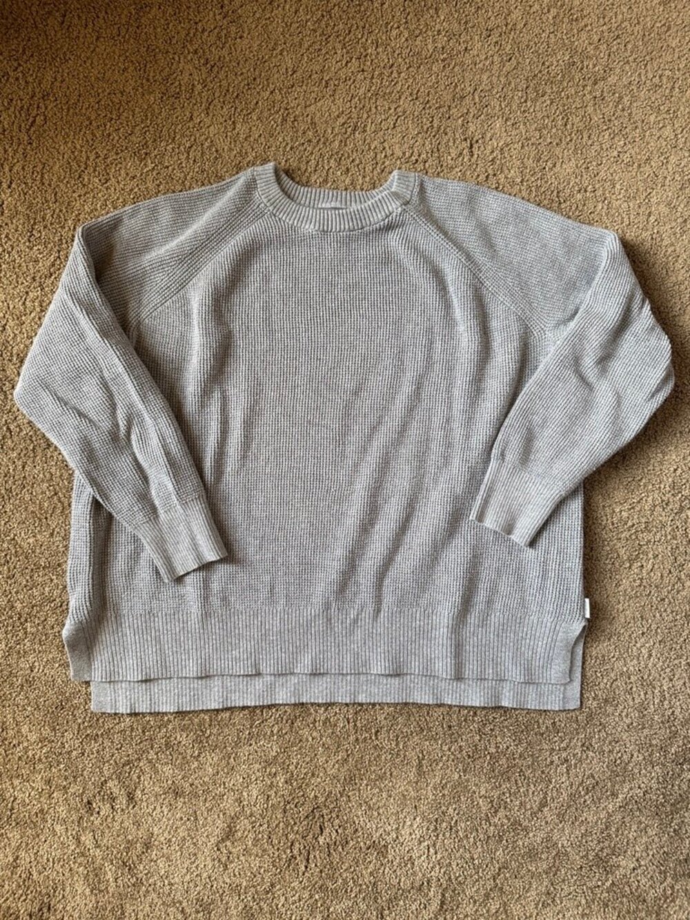 Eddie Bauer women’s mid-weight knit gray sweater 100% Cotton